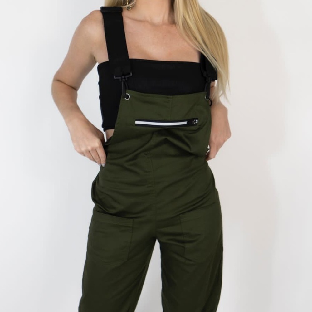 Overalls in shorts. Black.